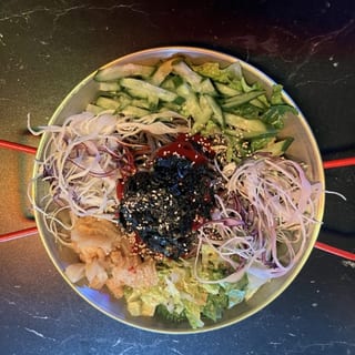 Korean Spicy Cold Noodle (쟁반막국수)